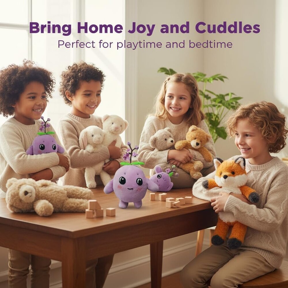 Unique Purple Plush Handmade Soft Stuffed Plum Doll Original Design Cute - Picture 6 of 6